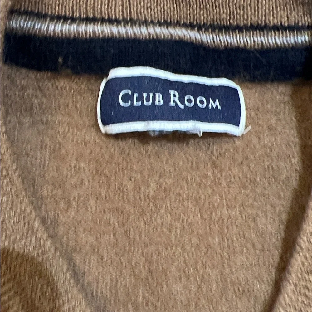 Club Room Men's V-Neck Sweater in Warm Brown
